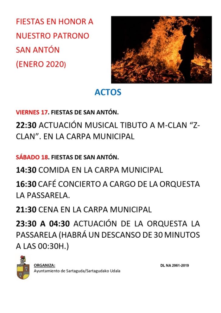 Descubre el programa de fiestas para las fiestas de ¡San Antón 2020!