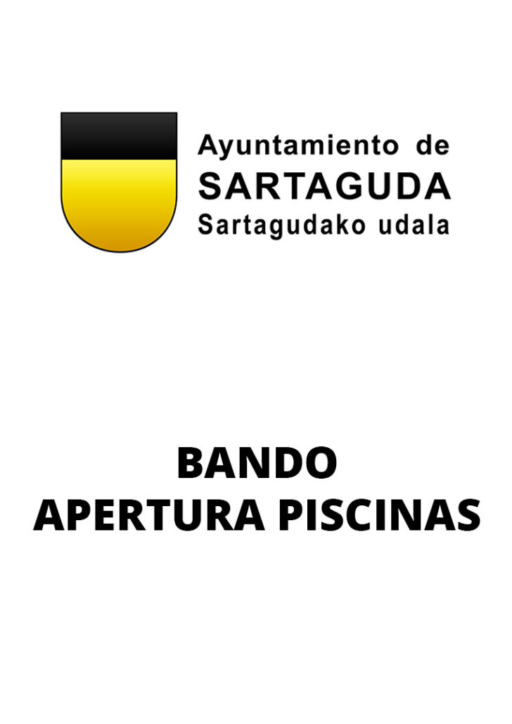 El Ayuntamiento de Sartaguda va a proceder a la apertura de Piscinas Temporada 2021 el próximo sábado 19-06-2021 a las 11h.