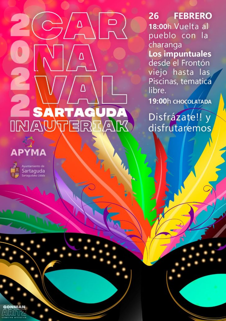 Descubre el programa del Carnaval 2022 que tenemos preparado para el 26 de febrero: Disfrázate!! y disfrutaremos.