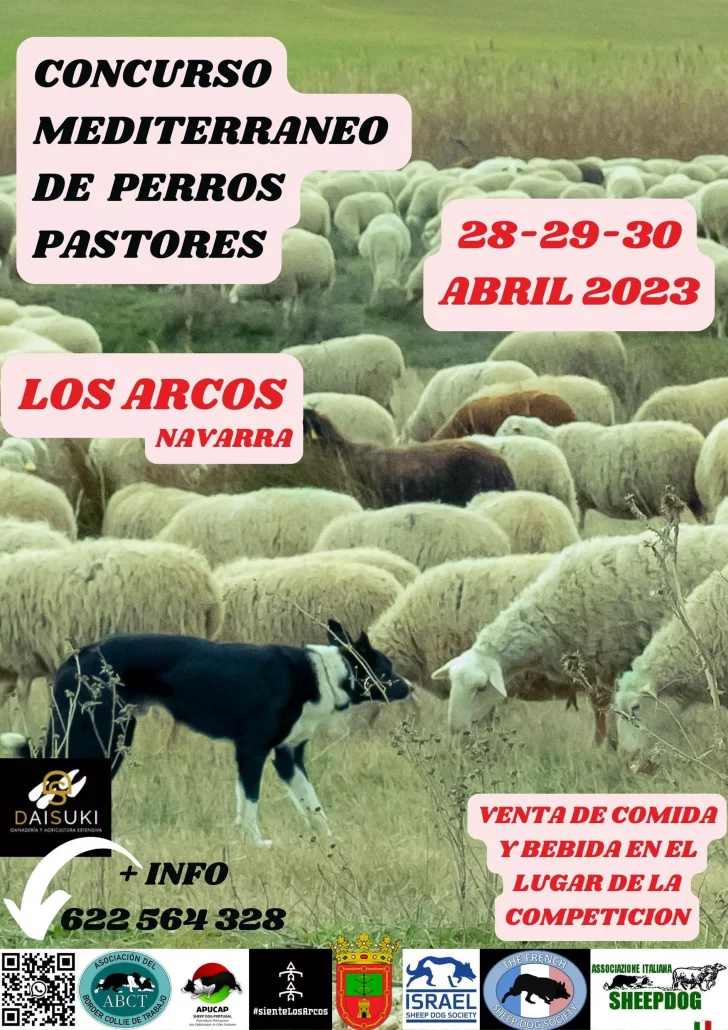 Concurso mediterráneo de perros pastores, 28, 29 y 30 de abril en Los Arcos (Navarra), más información al 622 564 328.