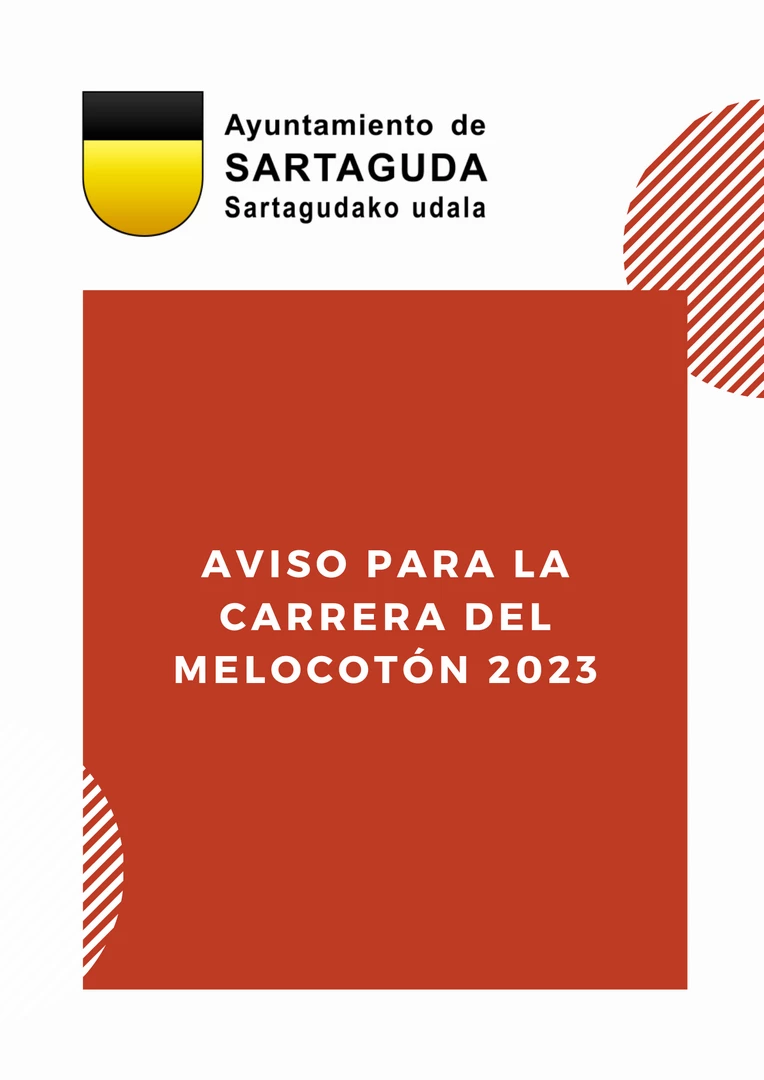 cartel Aviso para la carrera del melocoton 2023