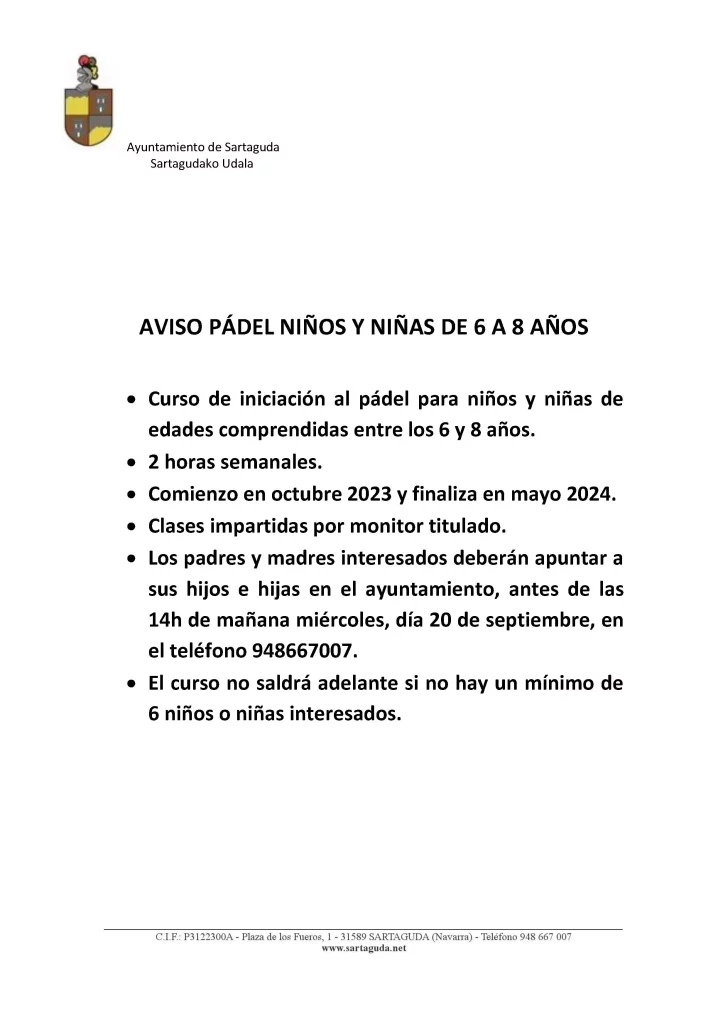 Desde el Ayuntamiento de Sartaguda os informamos sobre las actividades para el verano 2023 con la información relevante.