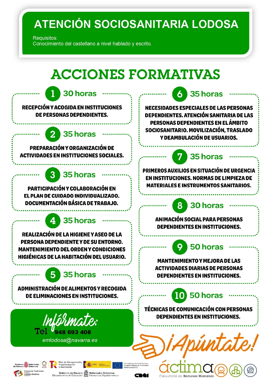 Curso de atención sociosanitaria Lodosa img