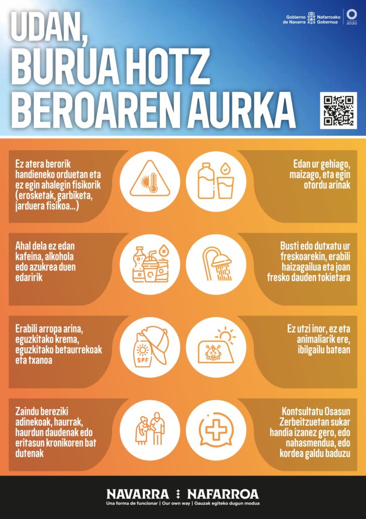 Tenperatura altuekin, zure osasuna zaintzea funtsezkoa da. Jarraitu gomendio hauek beroaren aurrean babesteko eta ondo hidratatzeko.