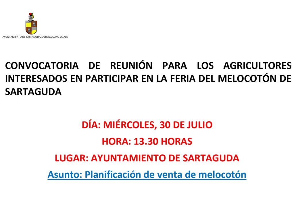 AVISO AGRICULTORES PARTICIPANTES EN LA FERIA