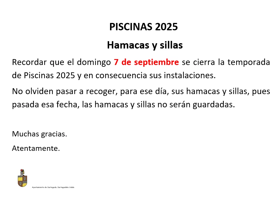 Recordatorio hamacas y sillas piscinas Sartaguda img