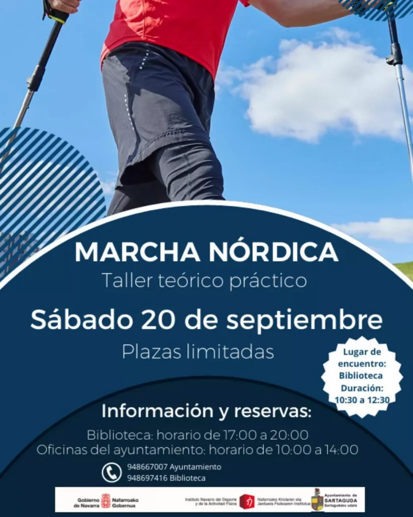 El sábado 20 de septiembre se celebrará un taller de marcha nórdica con parte teórica y práctica.