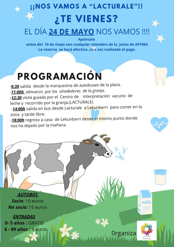 La excursión tendrá lugar el domingo 24 de mayo. Las personas interesadas deberán apuntarse antes del 10 de mayo contactando con cualquier miembro de la junta de la APYMA.
