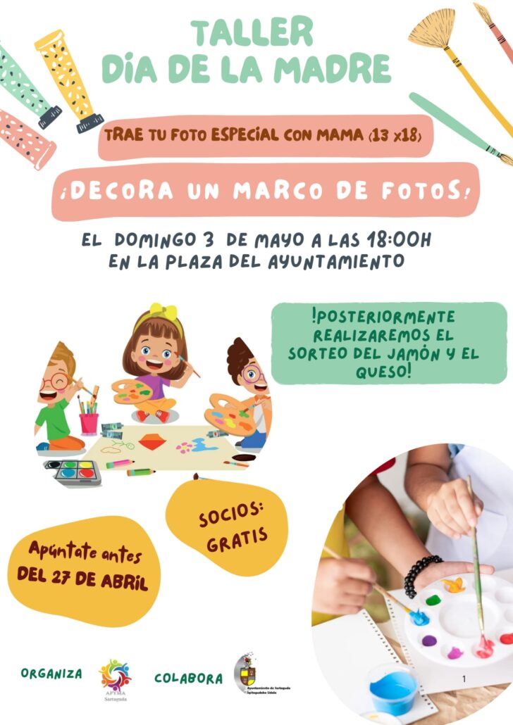 Con motivo del Día de la Madre, se organiza un taller creativo dirigido a niños y familias en el que podrán diseñar y decorar su propio marco de fotos.