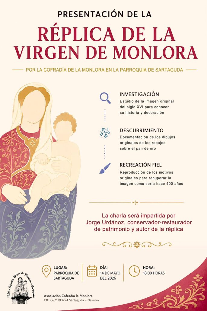 La presentación será impartida por Jorge Urdánoz, conservador-restaurador de patrimonio y autor de la réplica. El evento comenzará a las 18:00 horas y está dirigido a todas las personas interesadas en el patrimonio, la historia local y las tradiciones de Sartaguda.