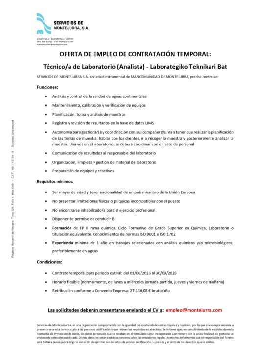 Oferta de empleo temporal - Técnicoa de Laboratorio (Analista)_page-0001 Oferta de empleo temporal - Técnicoa de Laboratorio (Analista)_page-0001