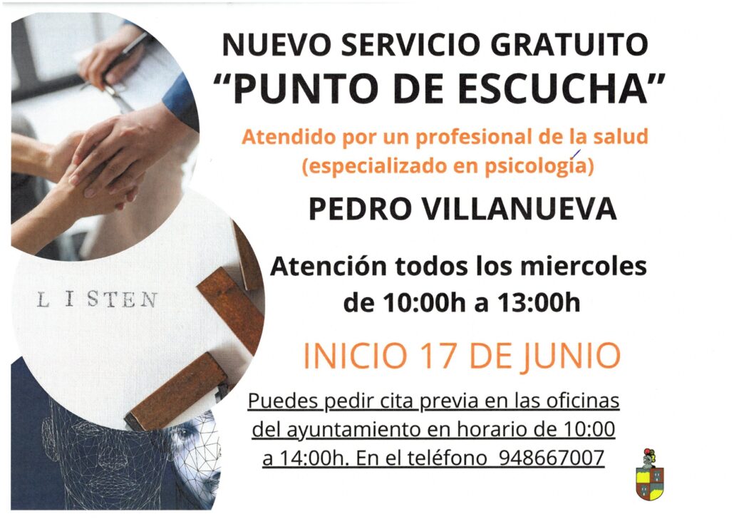Nuevo servicio gratuito “Punto de Escucha” en Sartaguda con atención psicológica y acompañamiento profesional.