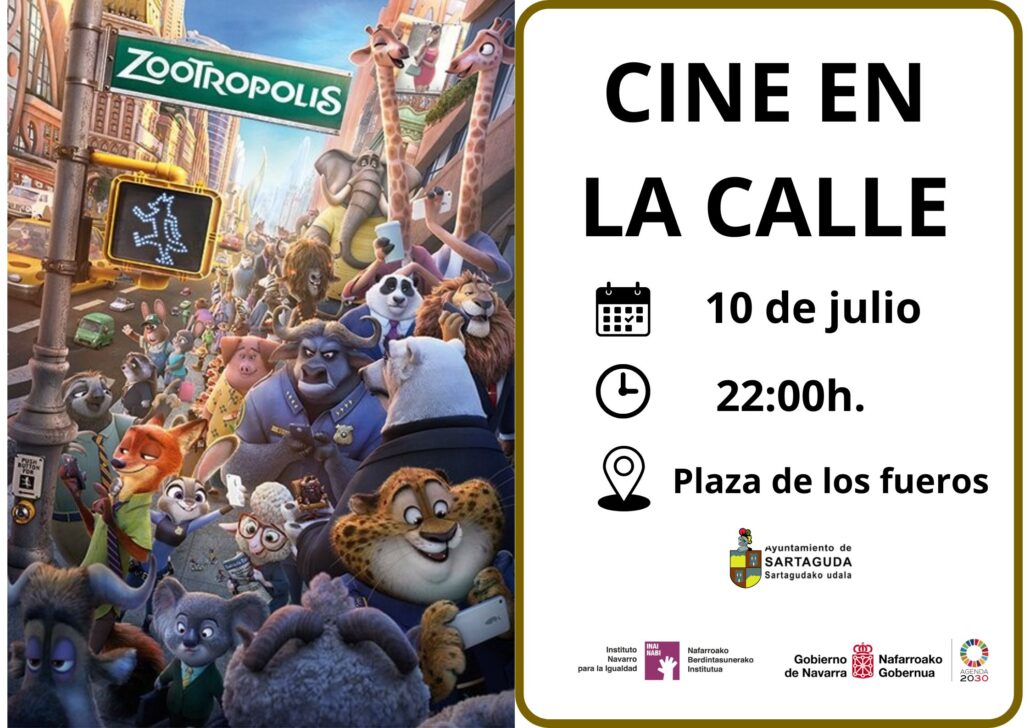 El próximo 10 de julio disfrutaremos de una nueva sesión de Cine en la calle con la película Zootrópolis.