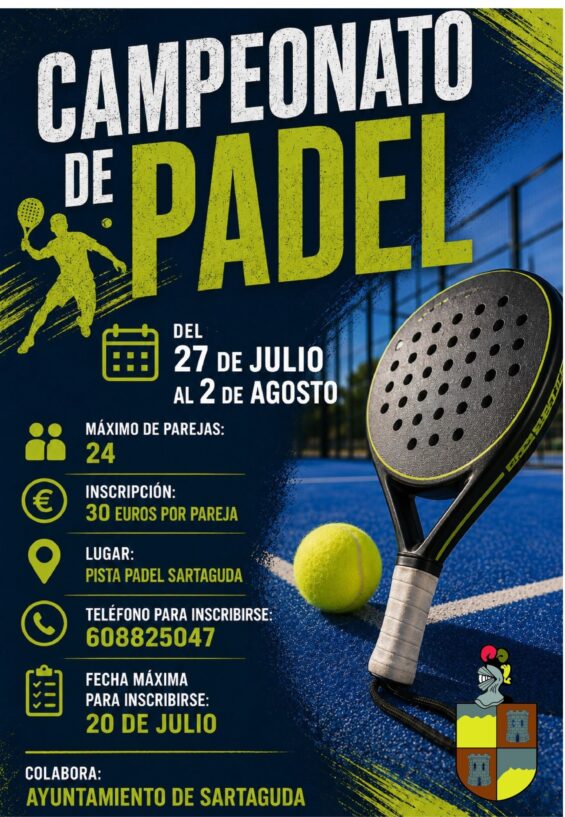 cartel campeonato de padel cartel campeonato de padel
