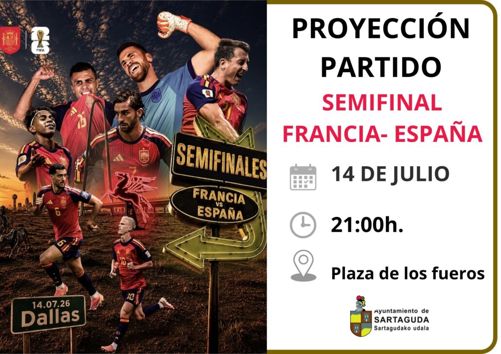 Este martes 14 de julio se proyectará en pantalla grande el partido de semifinales entre Francia y España.
