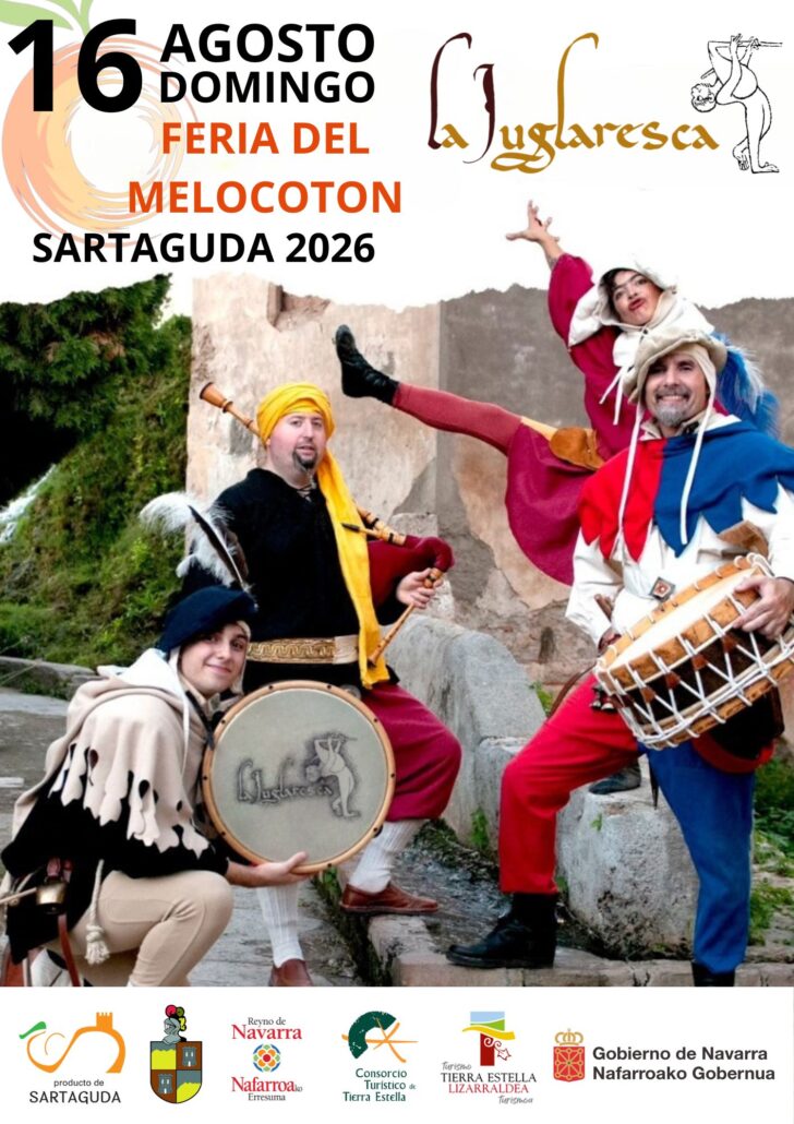 El domingo 16 de agosto, la Feria del Melocotón de Sartaguda contará con la participación de La Juglaresca.