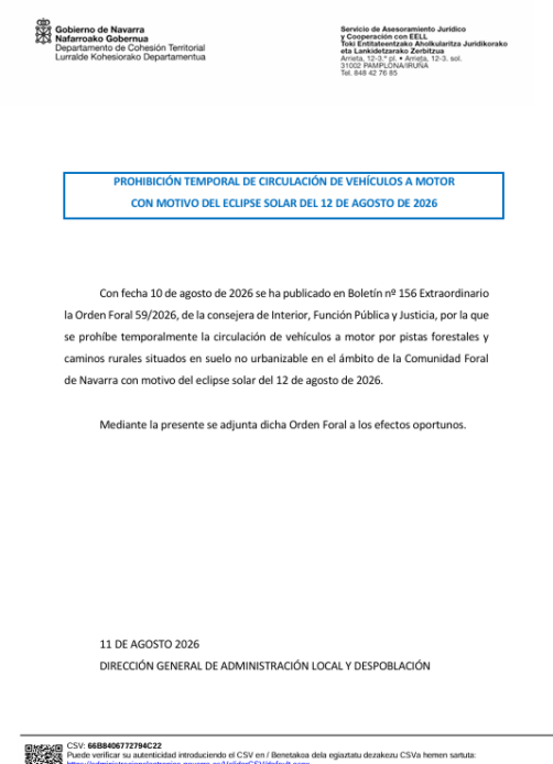 Prohibición temporal circulacion Prohibición temporal circulacion