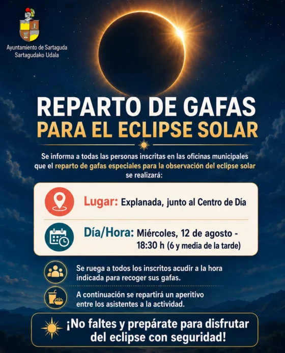 Reparto de Gafas Eclipse Solar Sartaguda